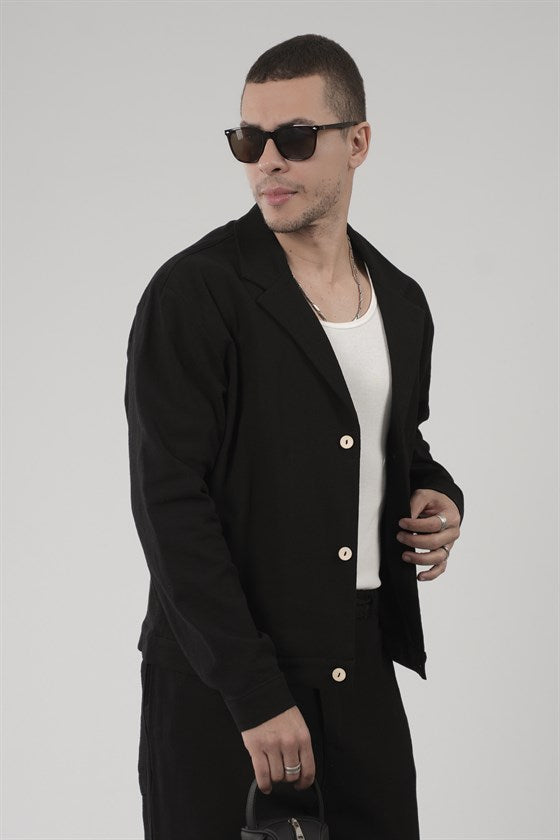 Image of Oversize Kalıp Blazer Keten Alt Üst Takım
