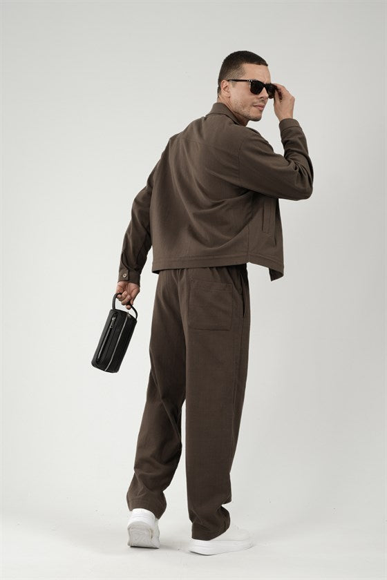 Image of Oversize Kalıp Blazer Keten Alt Üst Takım