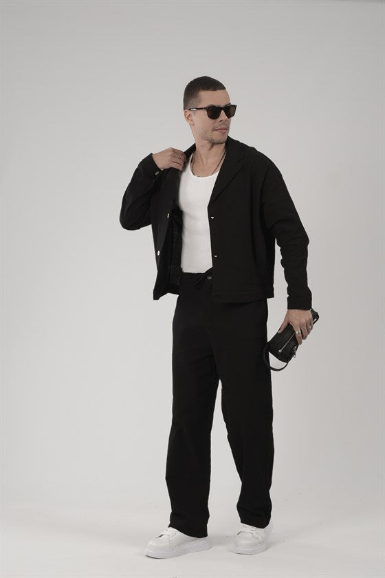 Image of Oversize Kalıp Blazer Keten Alt Üst Takım