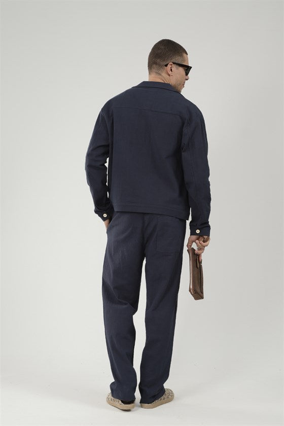 Image of Oversize Kalıp Blazer Keten Alt Üst Takım