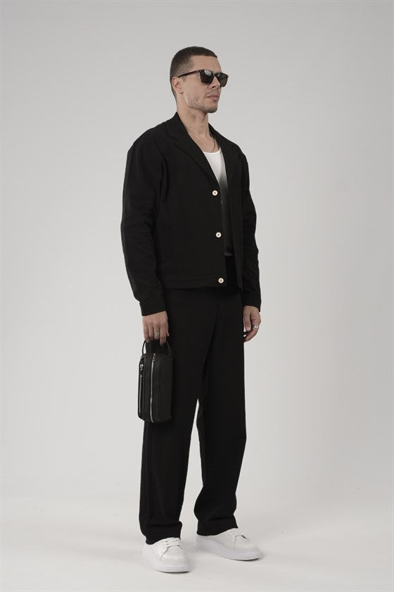 Image of Oversize Kalıp Blazer Keten Alt Üst Takım