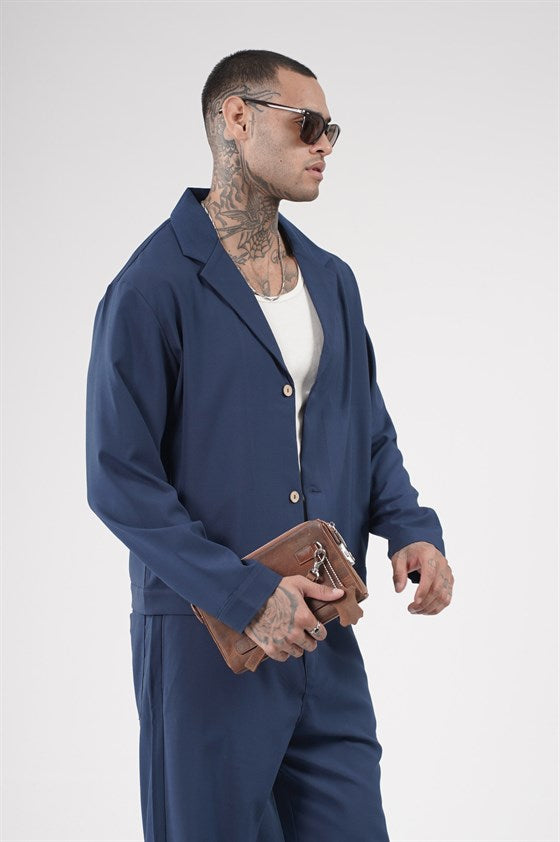 Image of Oversize Kalıp Kumaş Blazer Alt Üst Takım
