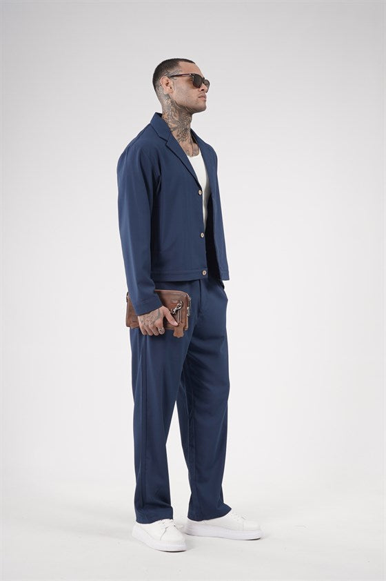 Image of Oversize Kalıp Kumaş Blazer Alt Üst Takım