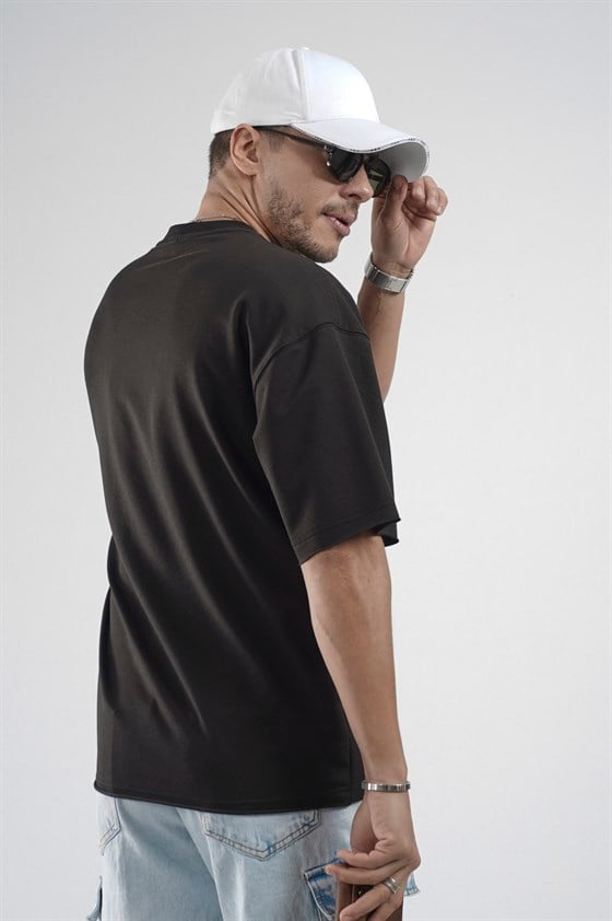 Image of Oversize Kalıp Likralı Basic Tişört