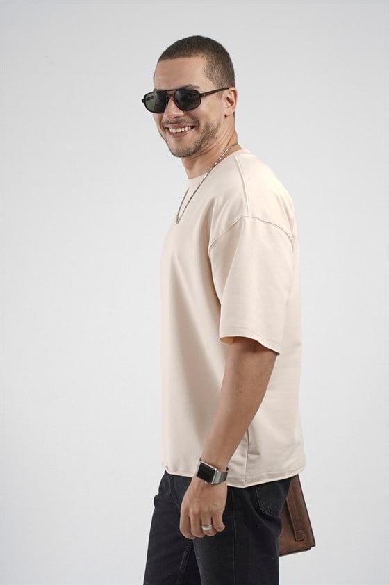 Image of Oversize Kalıp Likralı Basic Tişört