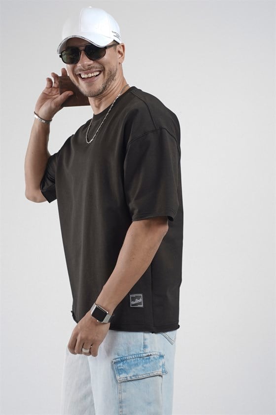 Image of Oversize Kalıp Likralı Basic Tişört