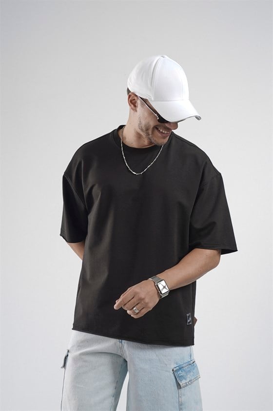 Image of Oversize Kalıp Likralı Basic Tişört