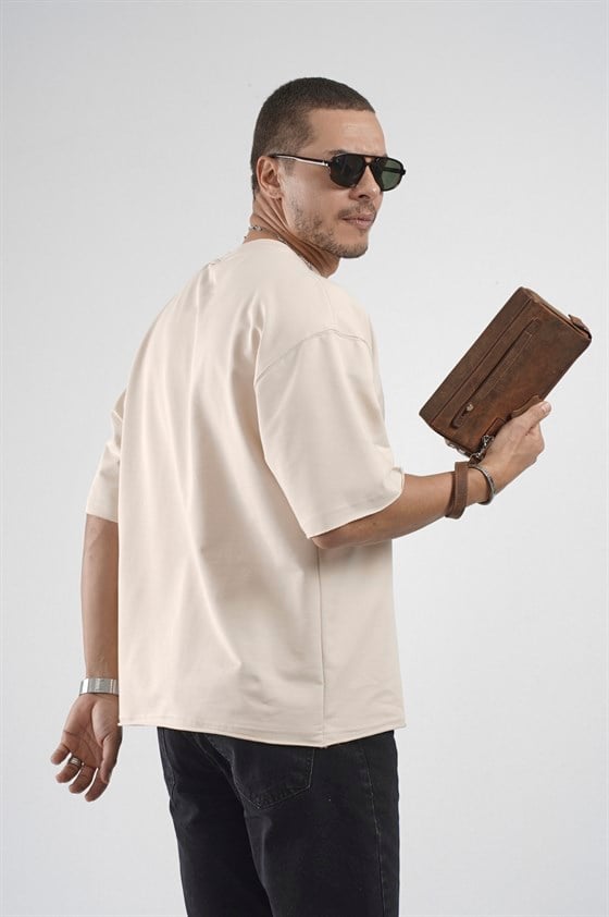 Image of Oversize Kalıp Likralı Basic Tişört