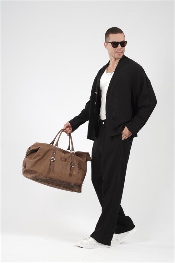 Image of Oversize Kalıp Müslin Erkek Kimono Takım