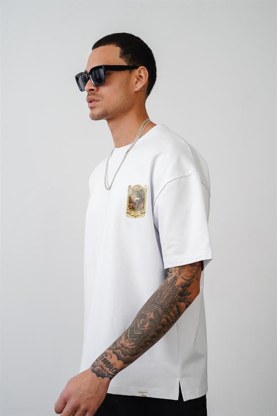 Image of Tricou unisex cu imprimeu otoman Bazaar, croială oversize