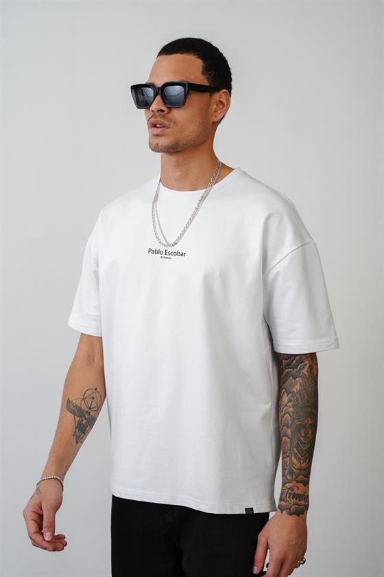 Image of Oversize Kalıp Pablo Escobar İs Calling Baskılı Unisex Tişört