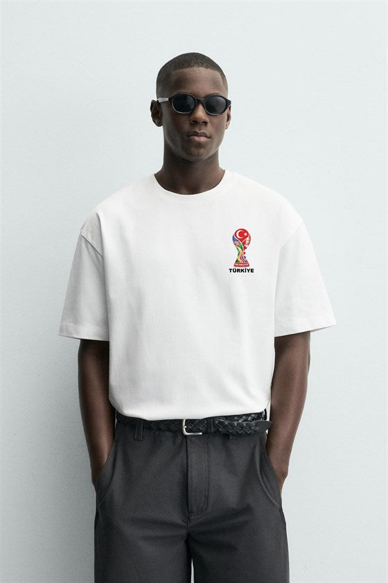 Image of Oversize Kalıp Unisex Word Cup 2026 Türkiye Baskılı Tişört