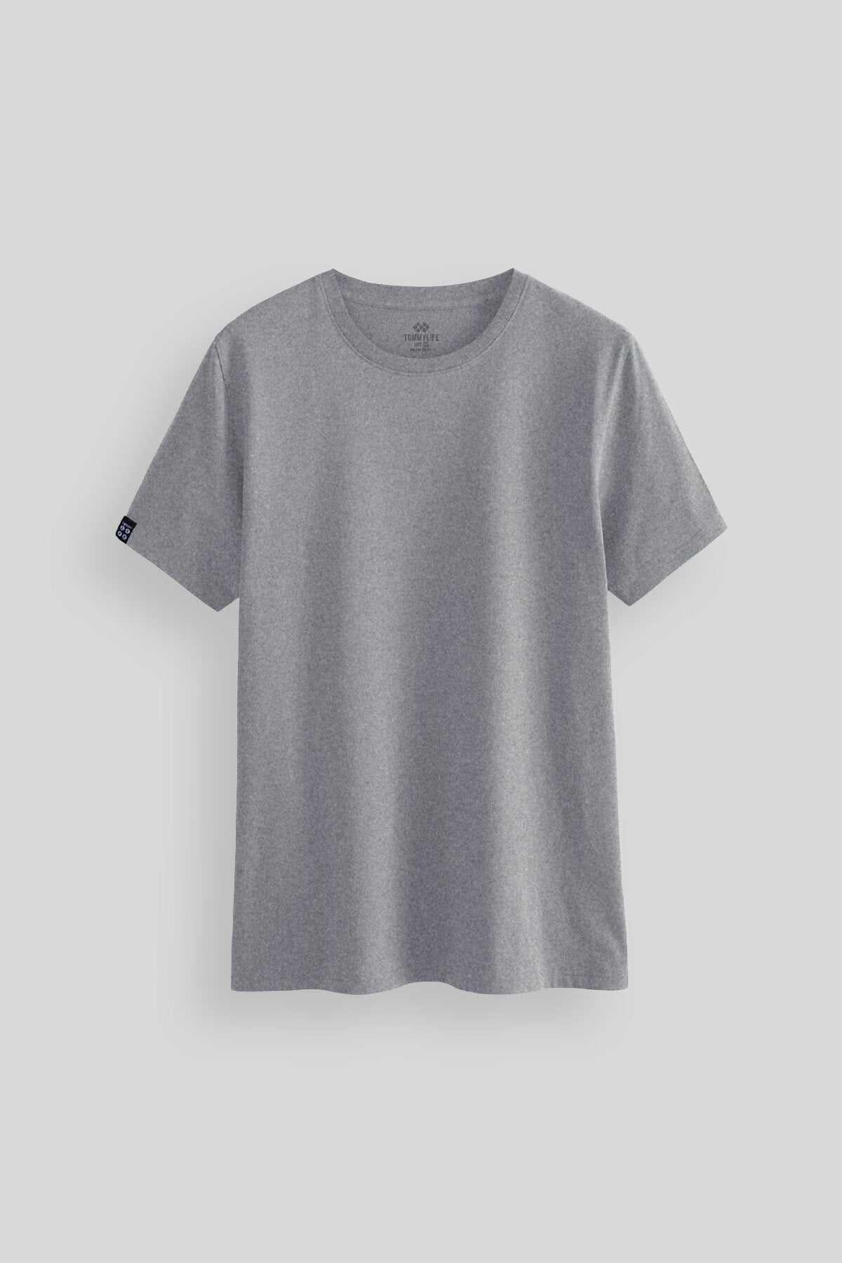 Image of Gri Melanj Erkek Basic Kısa Kol Standart Kalıp O Yaka T-shirt - 87911