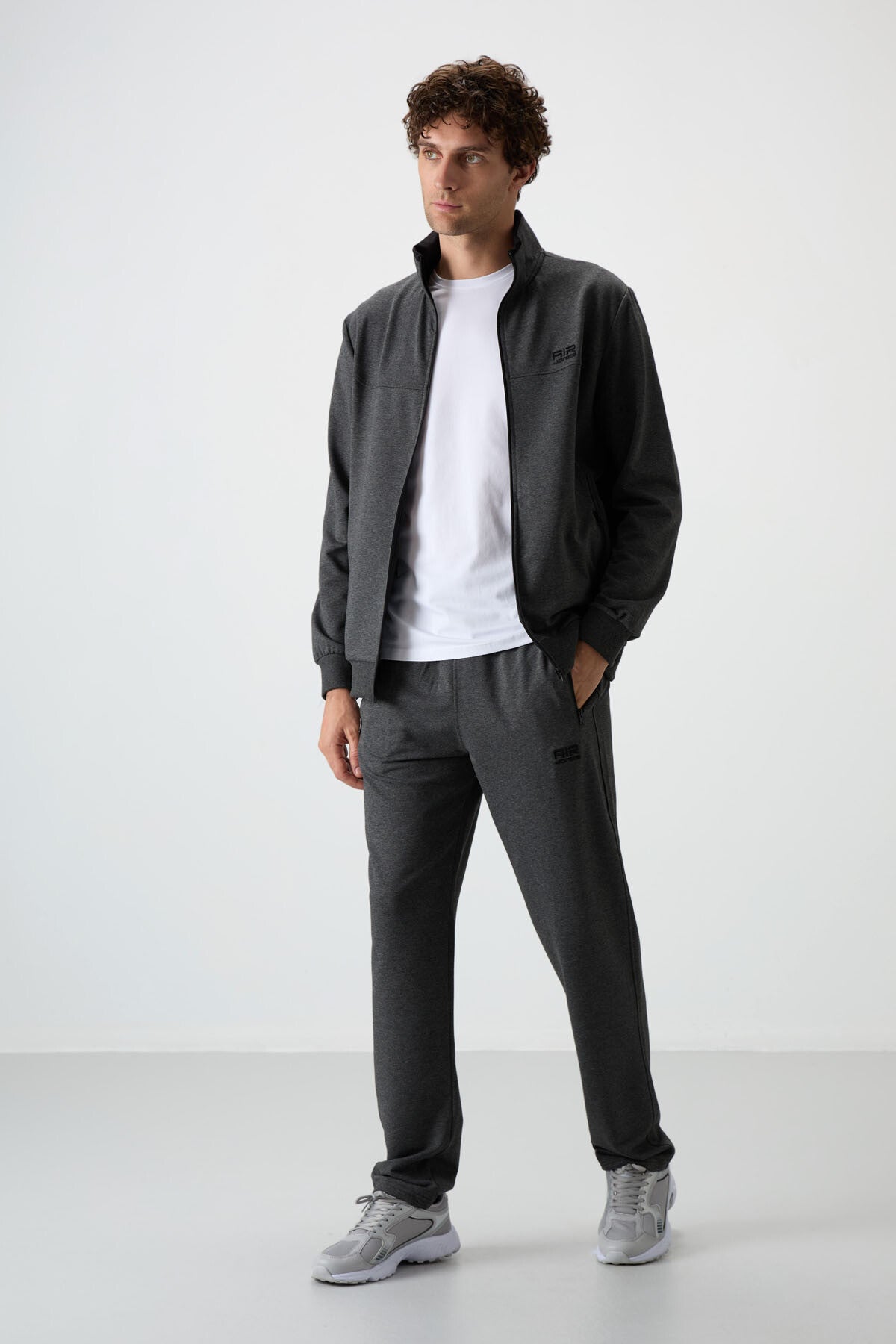 Image of Set trening Troy Antracit Melange Standard Fit pentru bărbați - 85196