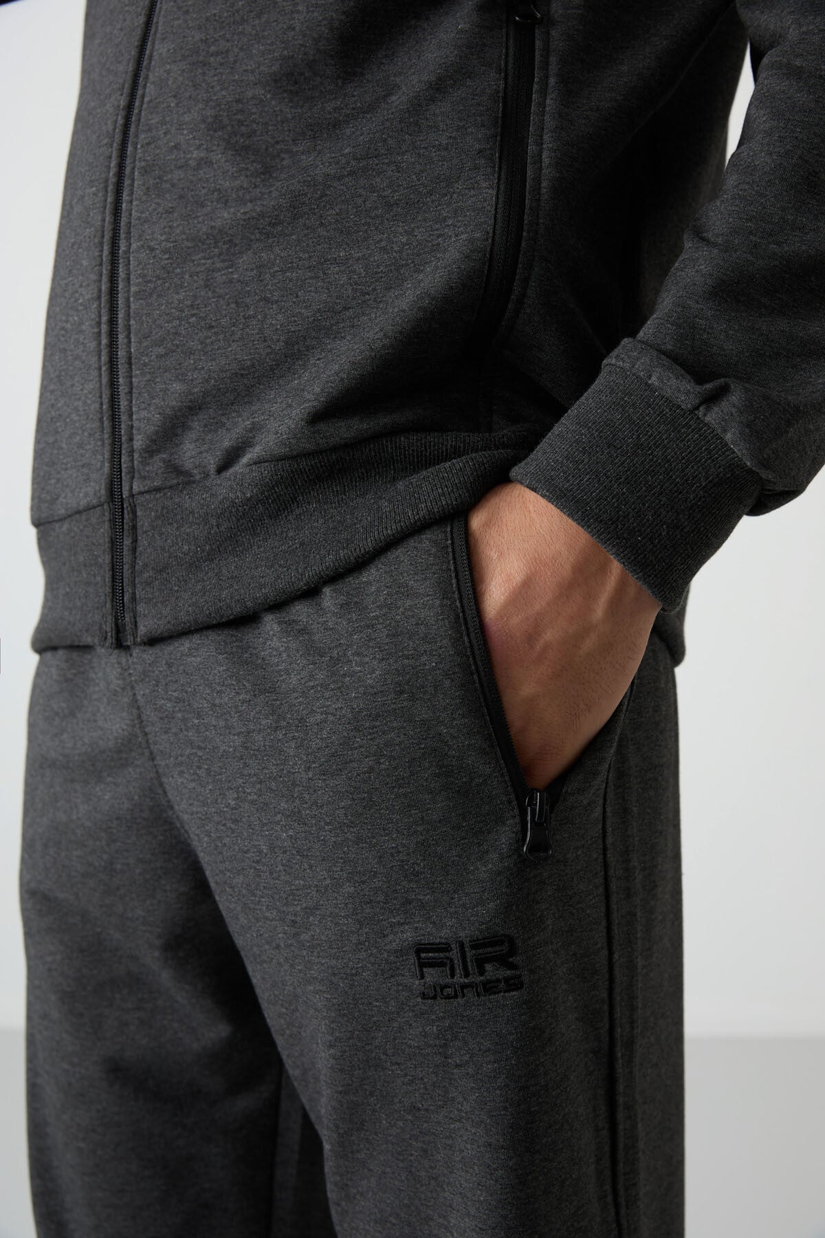 Image of Set trening Troy Antracit Melange Standard Fit pentru bărbați - 85196