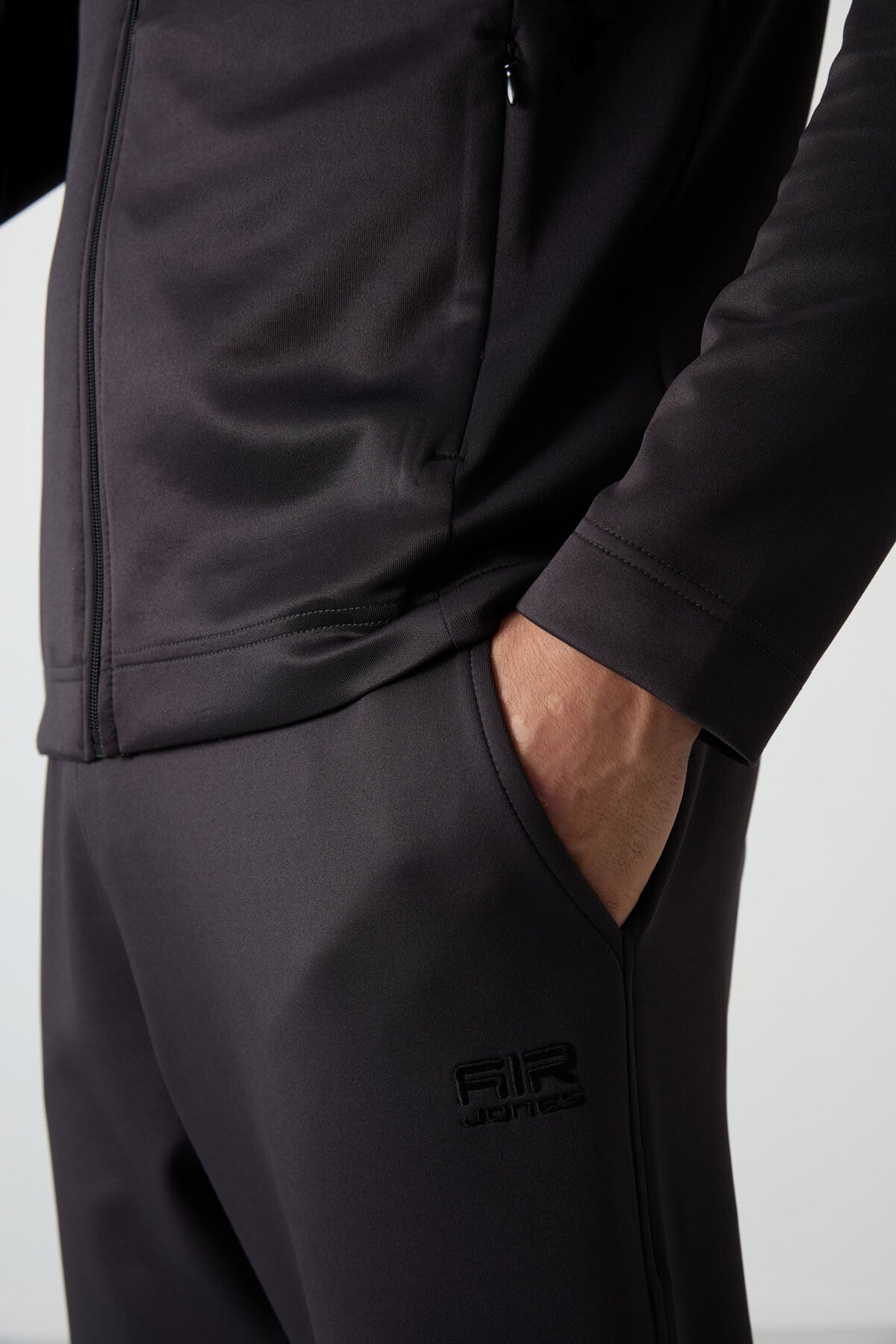 Image of Bran Anthracite Scuba Fabric Men's Tracksuit Set - 85199