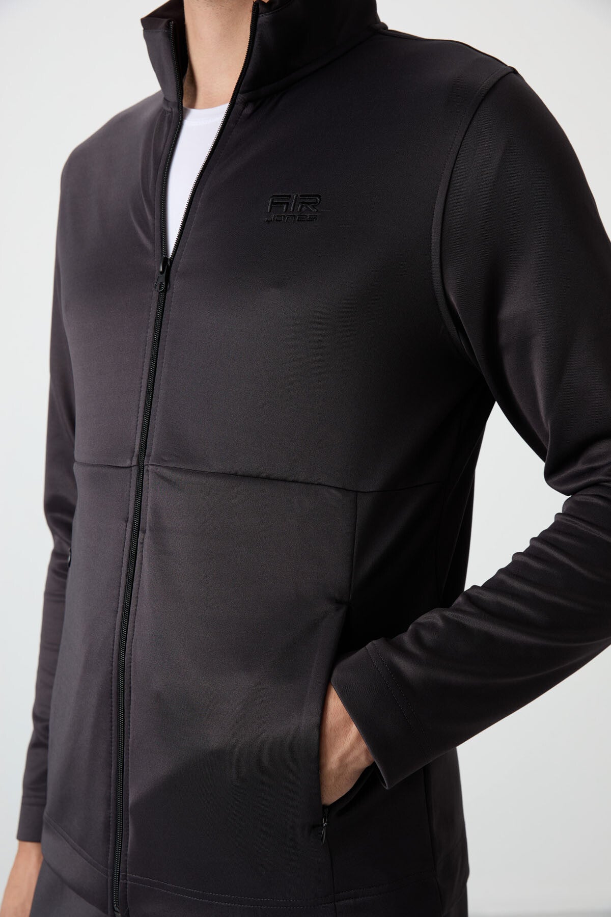 Image of Bran Anthracite Scuba Fabric Men's Tracksuit Set - 85199