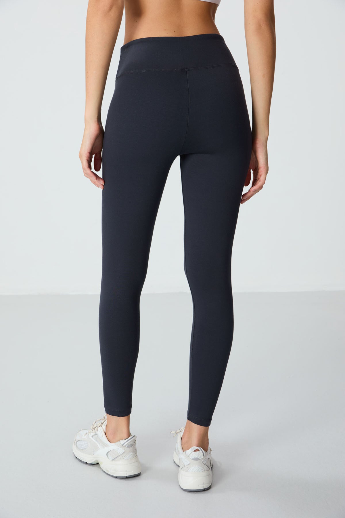 Image of Antrasit Yüksek Bel Termal Slim Fit Dar Paça Kadın Tayt - 94577