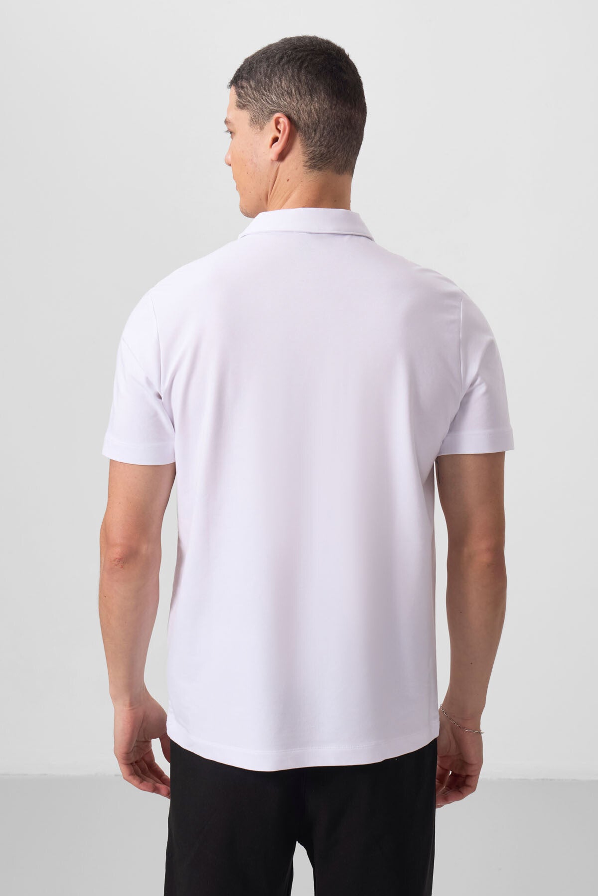 Image of Beyaz Standart Kalıp Basic Polo Yaka Erkek T-Shirt - 87768