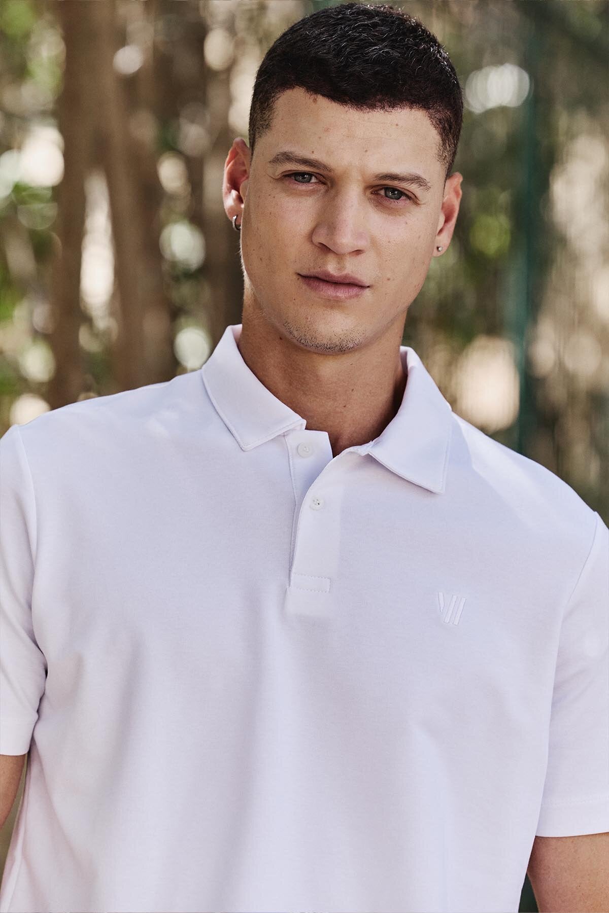 Image of Beyaz Standart Kalıp Basic Polo Yaka Erkek T-Shirt - 87768