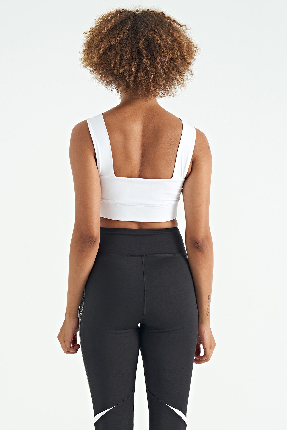 Image of Bustieră de damă din material Scuba, cu imprimeu logo alb și croială slim fit - 97259