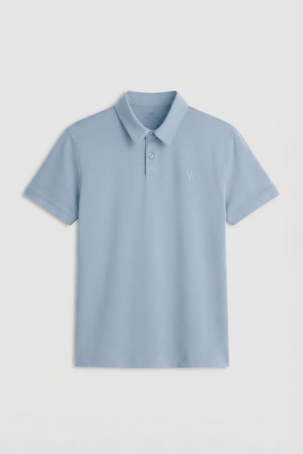 Image of Buz Mavi Standart Kalıp Basic Polo Yaka Erkek T-Shirt - 87768