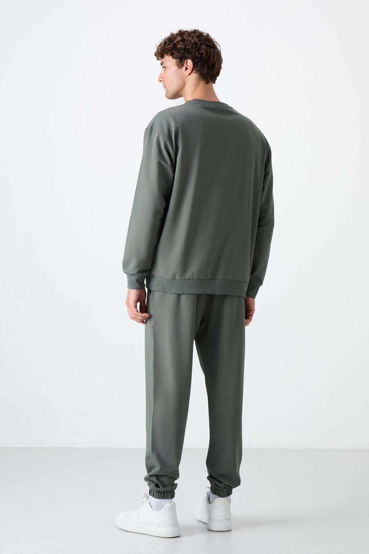 Image of Çağla Casual O Yaka Lastik Paça Pamuklu Erkek Oversize Eşofman Takımı - 85120
