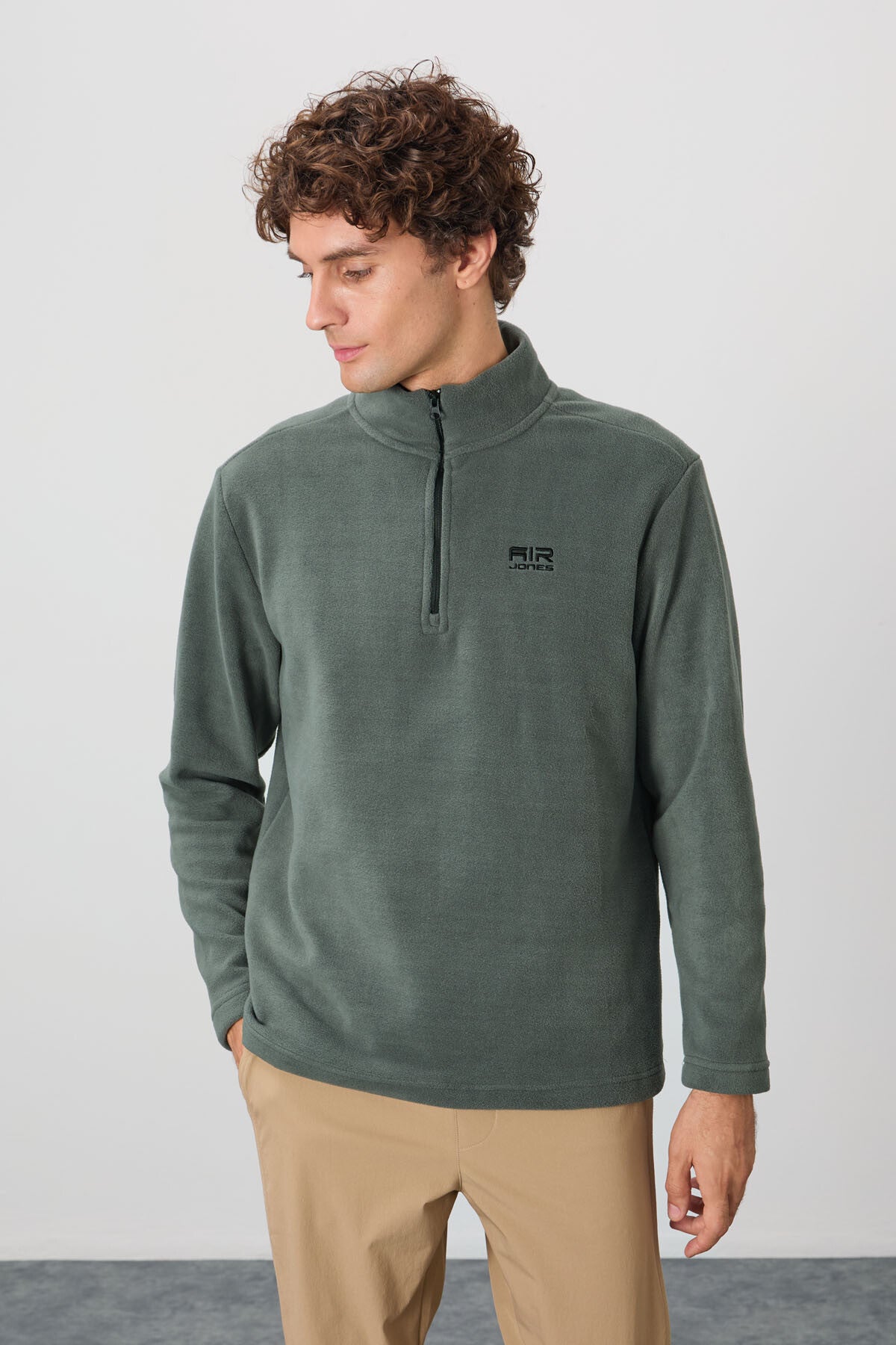 Image of Hanorac din fleece pentru bărbați cu guler înalt River Çağla - 88310