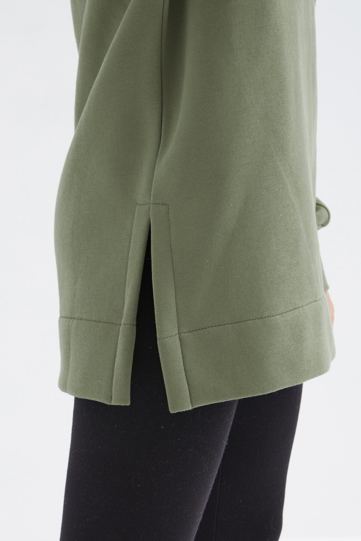 Image of Çağla Reglan Kol Basic Kapüşonlu Oversize Sweatshirt Tunik - 97242