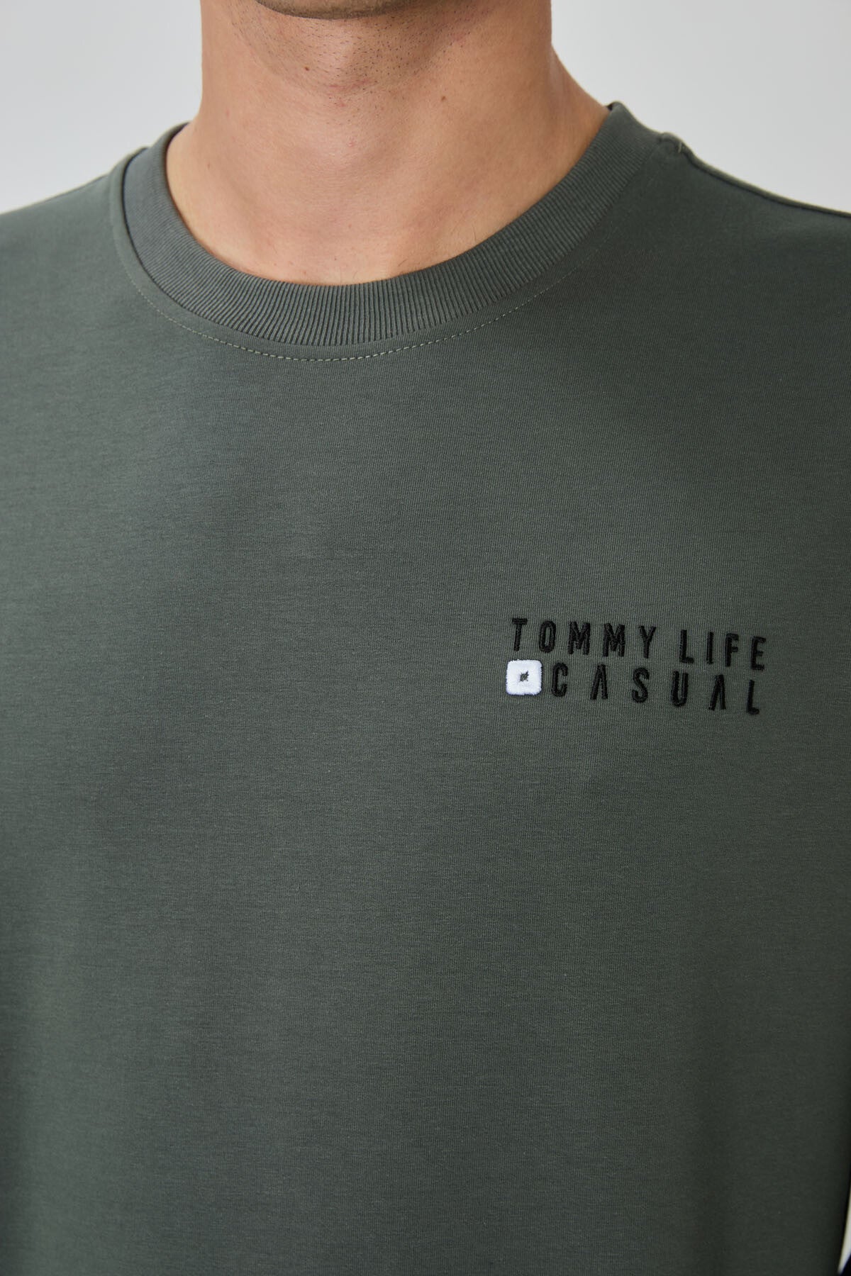 Image of Çağla - Siyah Casual O Yaka Lastik Paça Pamuklu Erkek Oversize Eşofman Takımı - 85120