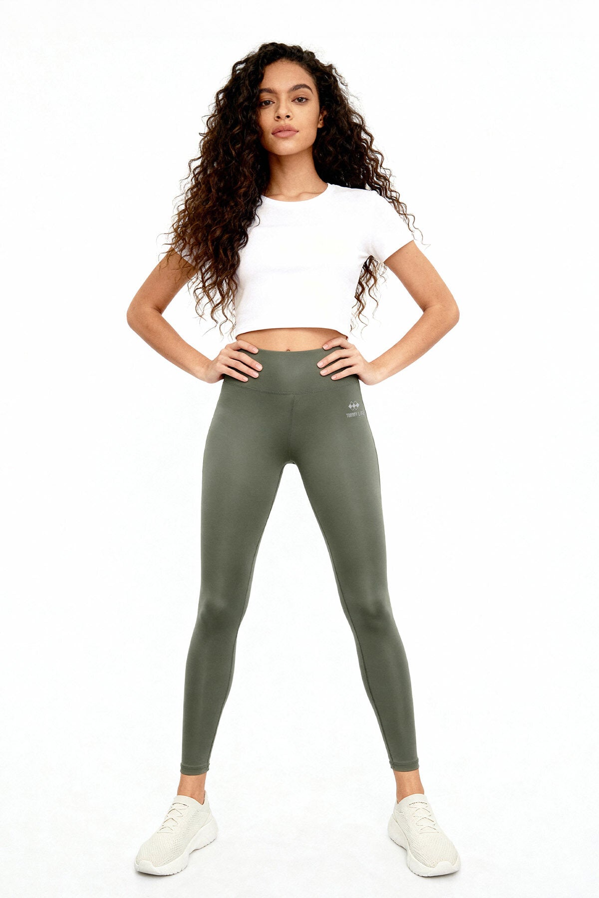 Image of Çağla Yüksek Bel Streç Slim Fit Dar Paça Kadın Tayt - 94545