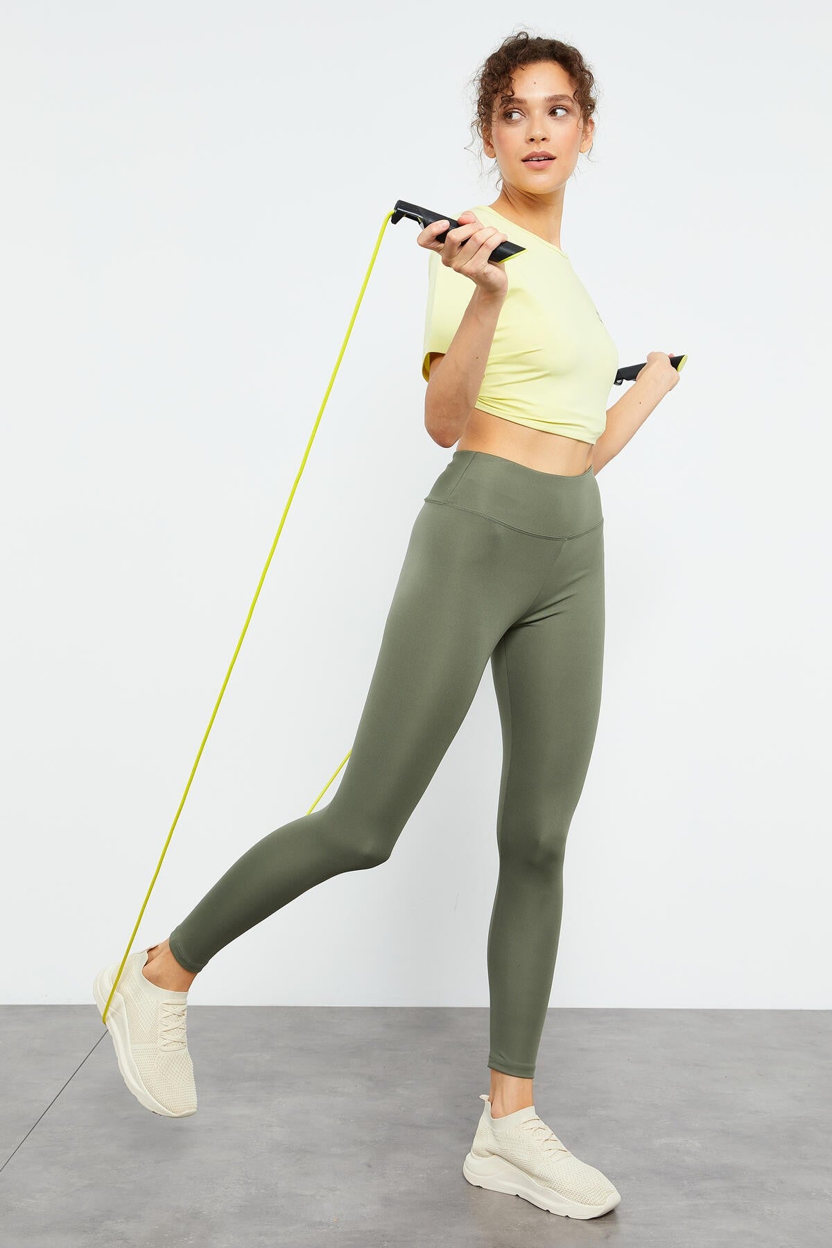 Image of Çağla Yüksek Bel Streç Slim Fit Dar Paça Kadın Tayt - 94545