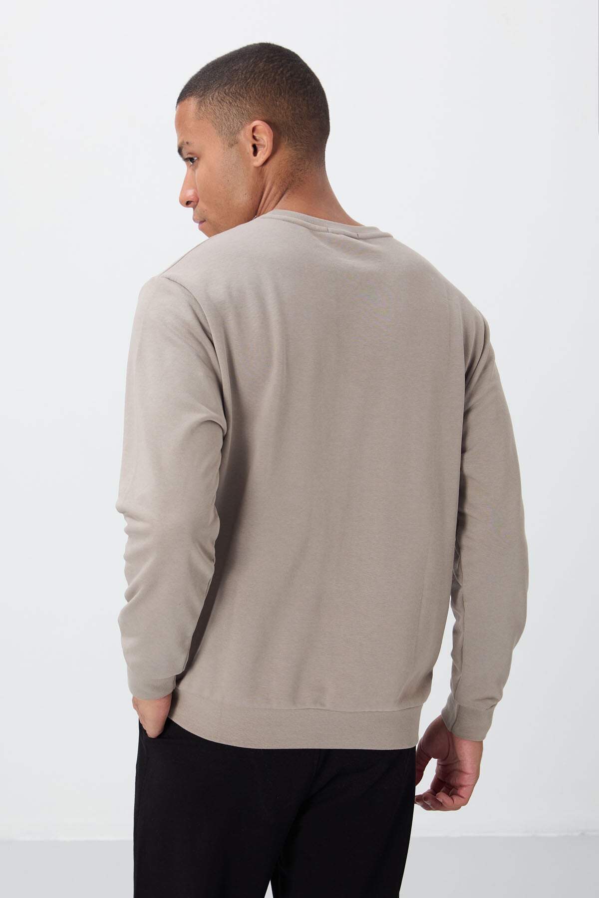 Image of Camel Yazı Nakışlı O Yaka Rahat Form İçi Polarlı Erkek Sweatshirt - 88020