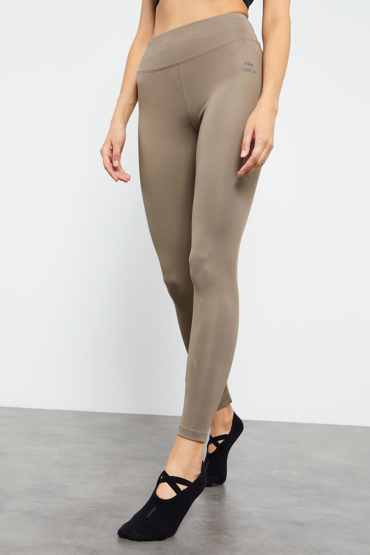 Image of Camel Yüksek Bel Streç Slim Fit Dar Paça Kadın Tayt - 94545