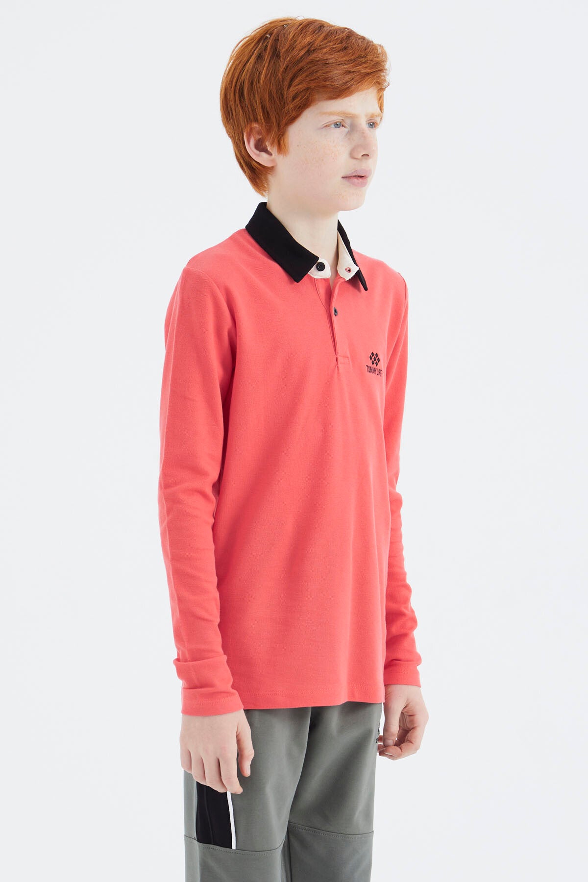 Image of Tricou Coral cu Guler Polo Basic pentru Băieți - 11171