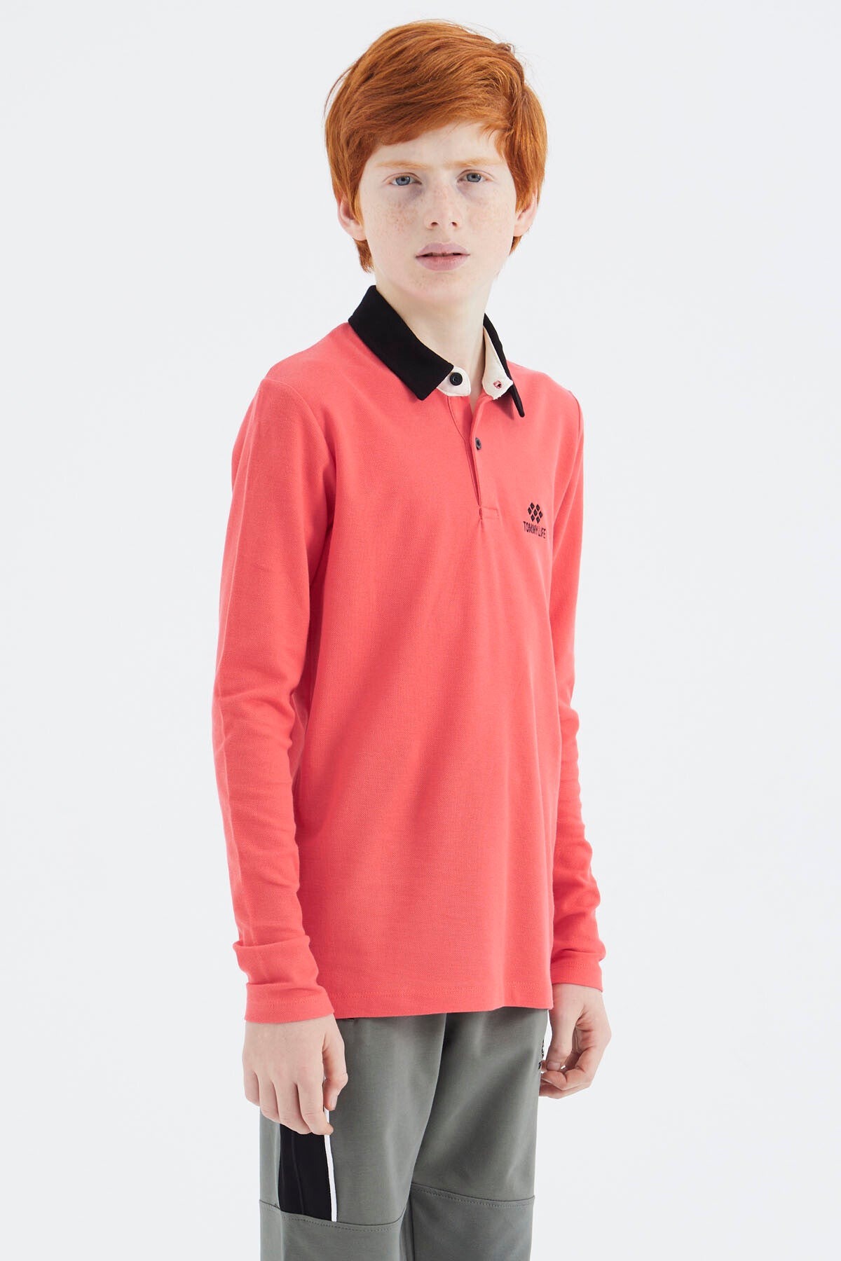 Image of Tricou Coral cu Guler Polo Basic pentru Băieți - 11171