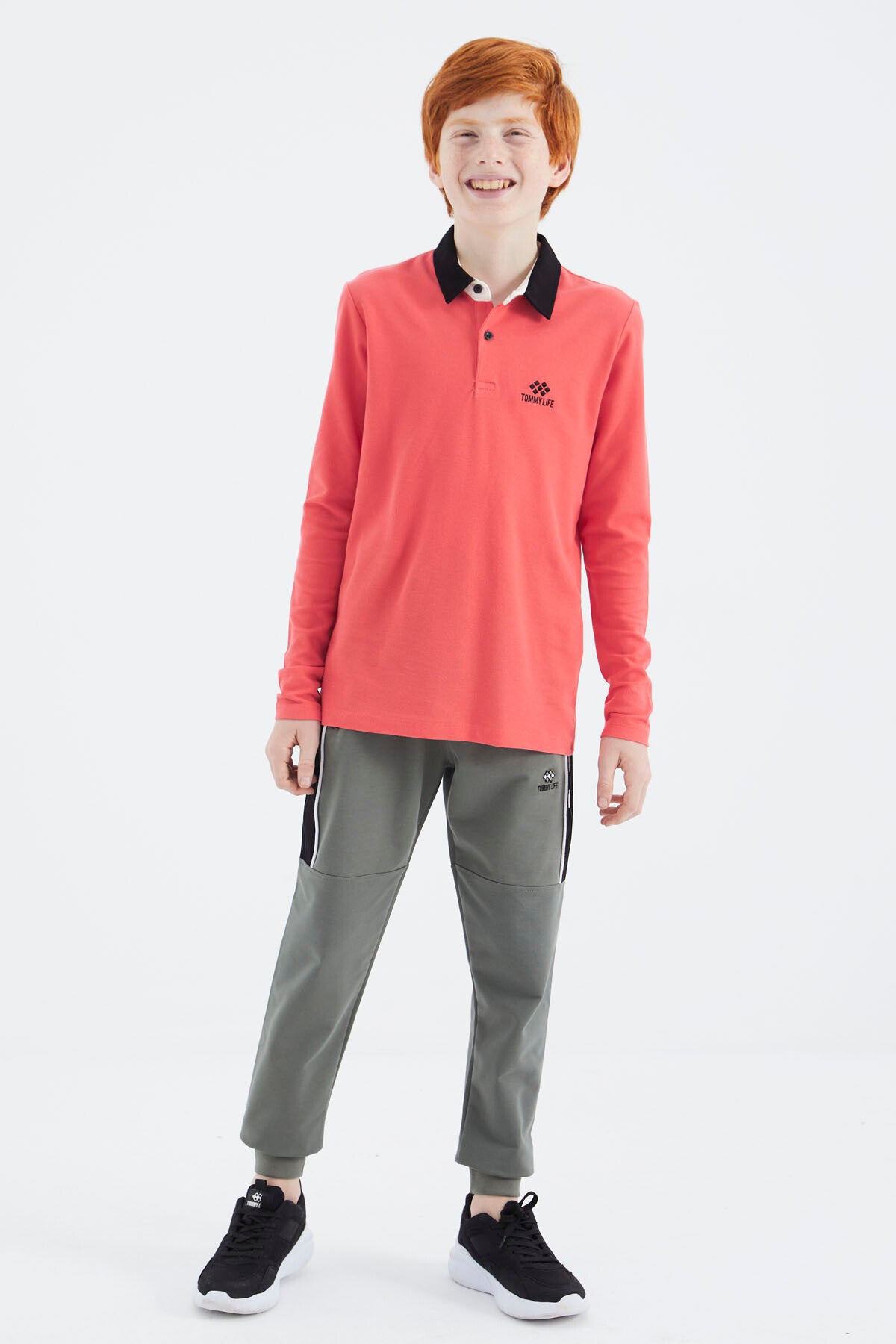 Image of Tricou Coral cu Guler Polo Basic pentru Băieți - 11171