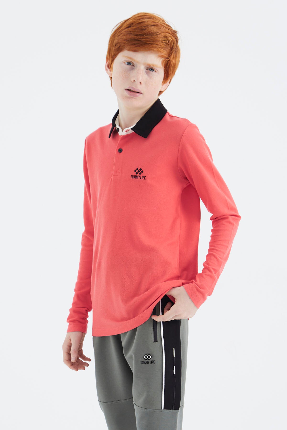Image of Tricou Coral cu Guler Polo Basic pentru Băieți - 11171