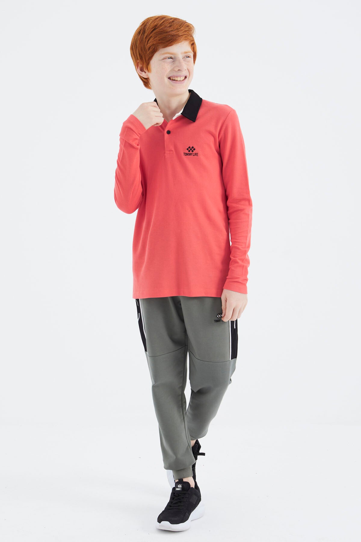 Image of Tricou Coral cu Guler Polo Basic pentru Băieți - 11171