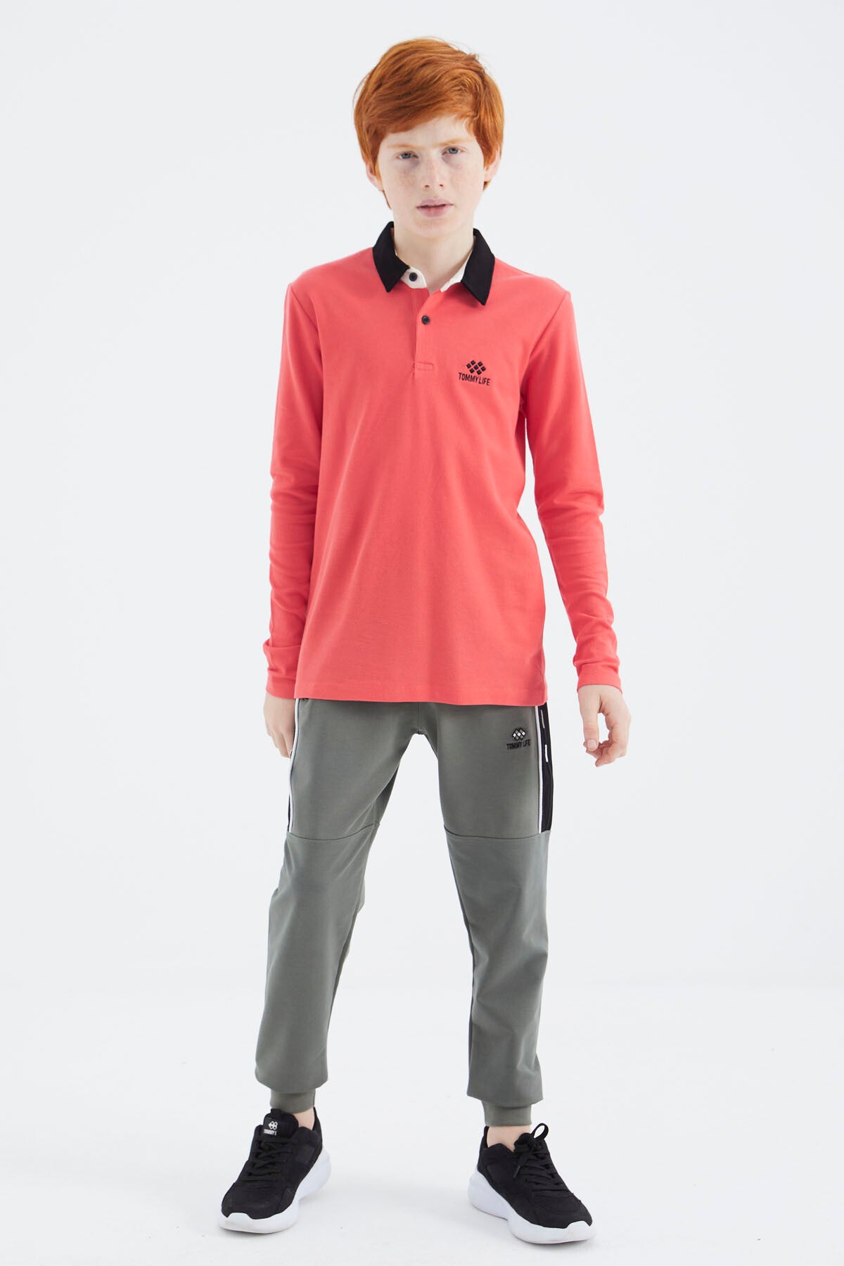 Image of Tricou Coral cu Guler Polo Basic pentru Băieți - 11171