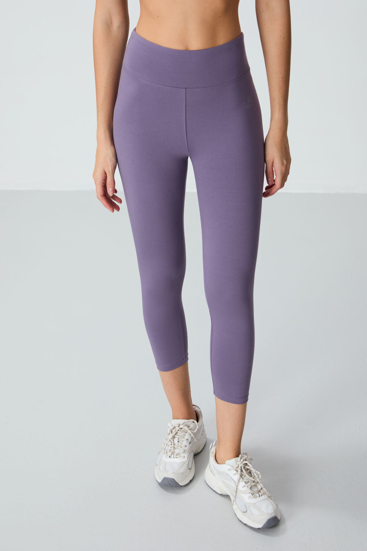 Image of Eflatun Yüksek Bel Slim Fit Dar Paça Kadın Kapri Tayt - 93097