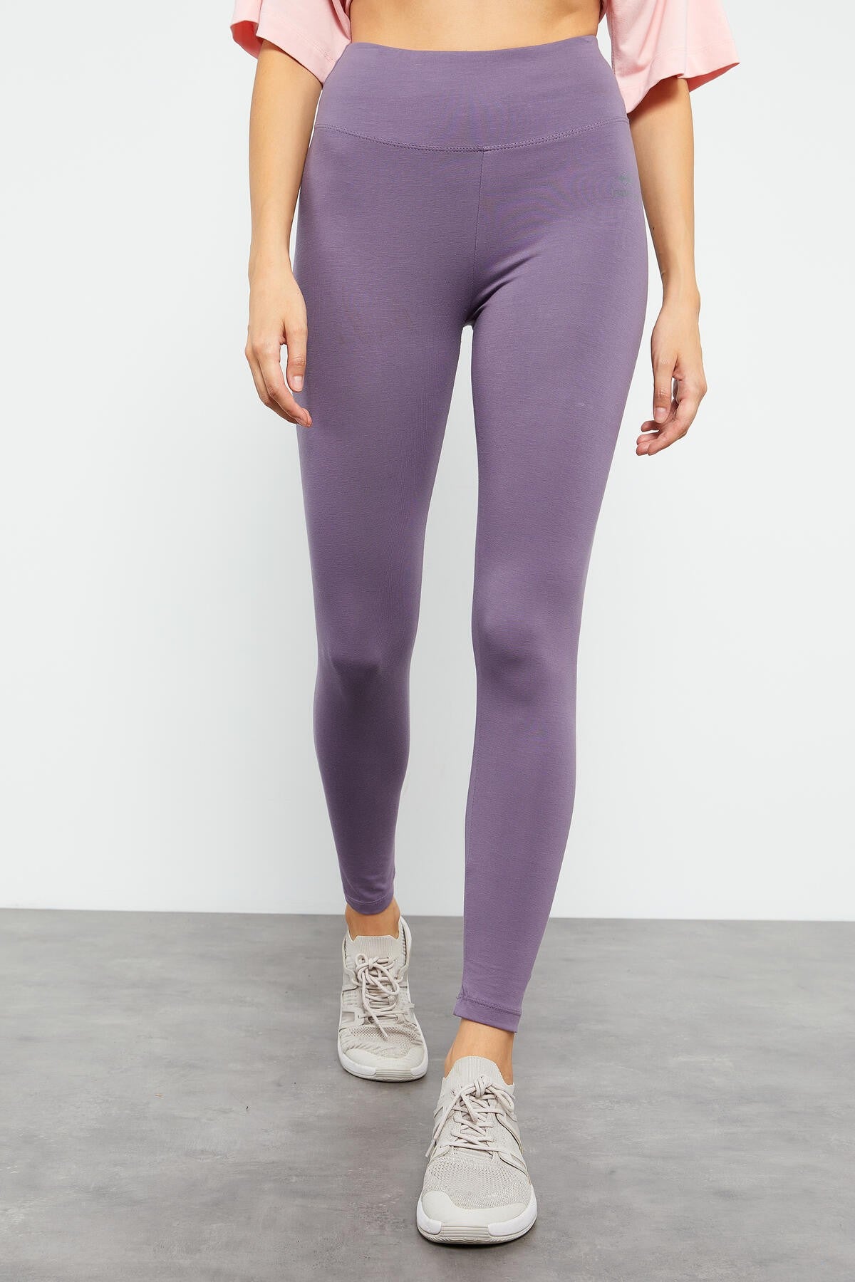 Image of Eflatun Yüksek Bel Toparlayıcı Slim Fit Dar Paça Kadın Tayt - 94011