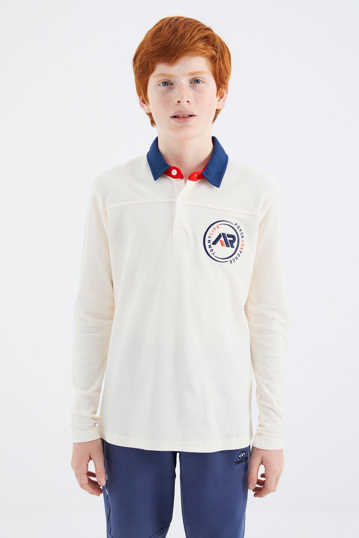 Image of Ekru Polo Yaka Erkek Çocuk T-Shirt - 11172