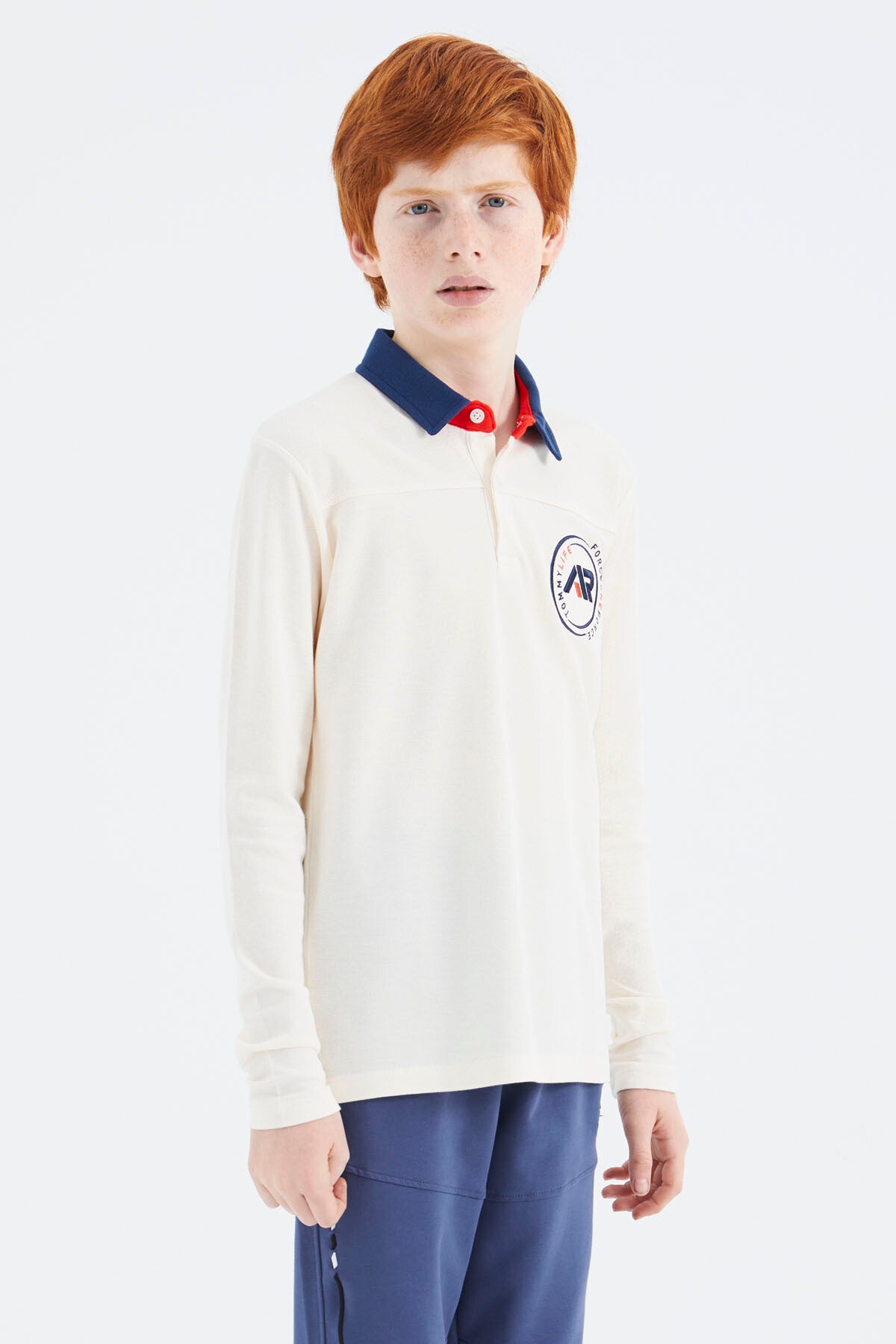 Image of Ekru Polo Yaka Erkek Çocuk T-Shirt - 11172