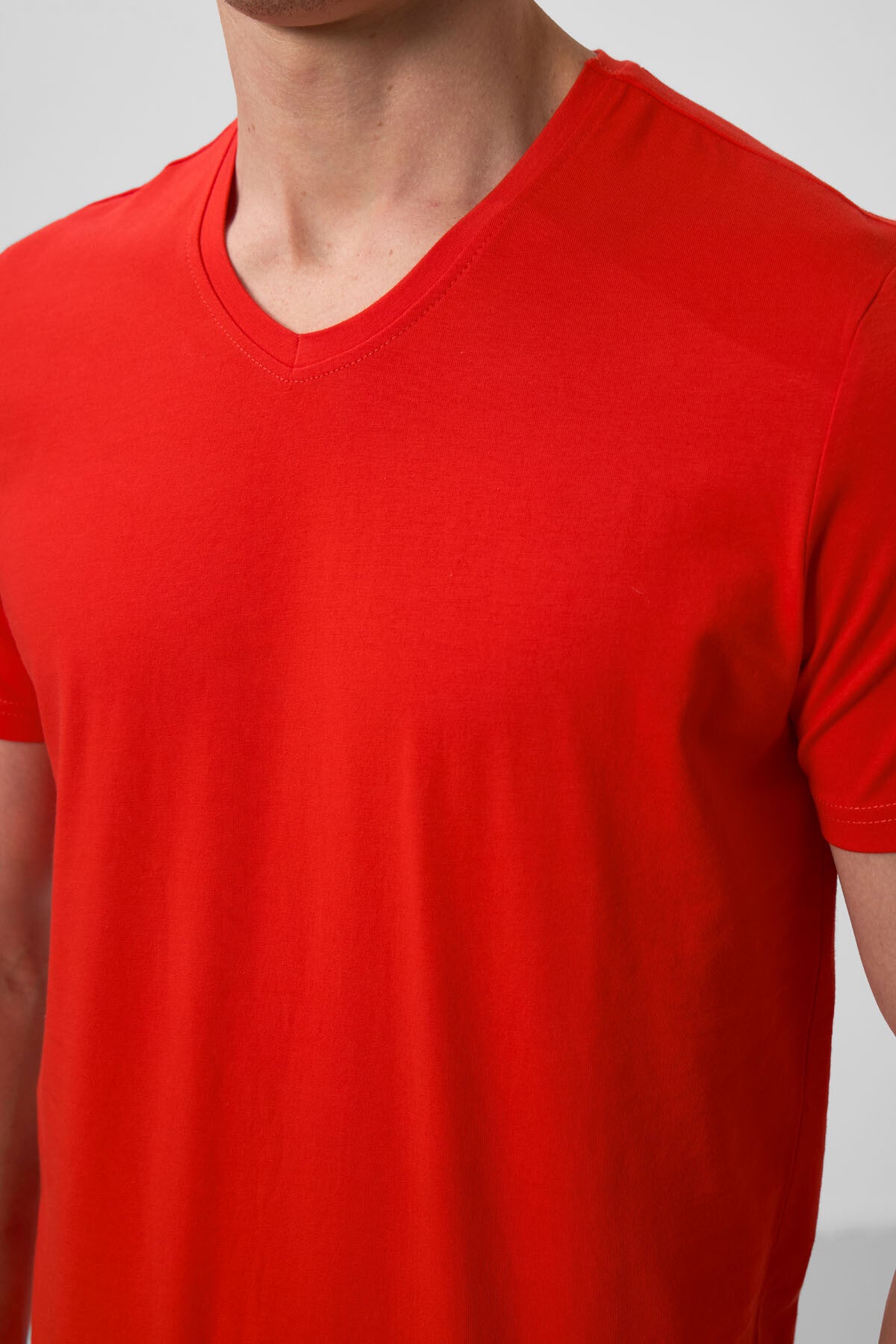Image of Fiesta Basic Kısa Kol Standart Kalıp V Yaka Erkek T-Shirt - 87912