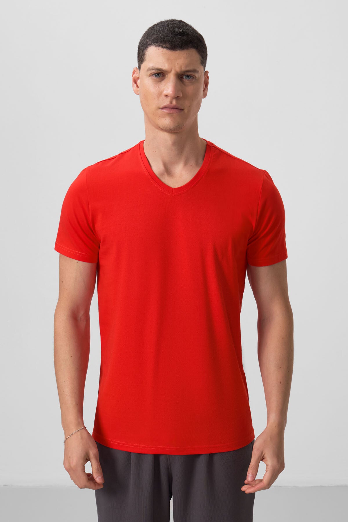 Image of Fiesta Basic Kısa Kol Standart Kalıp V Yaka Erkek T-Shirt - 87912