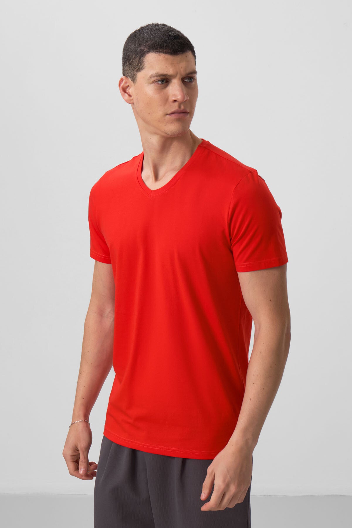 Image of Fiesta Basic Kısa Kol Standart Kalıp V Yaka Erkek T-Shirt - 87912