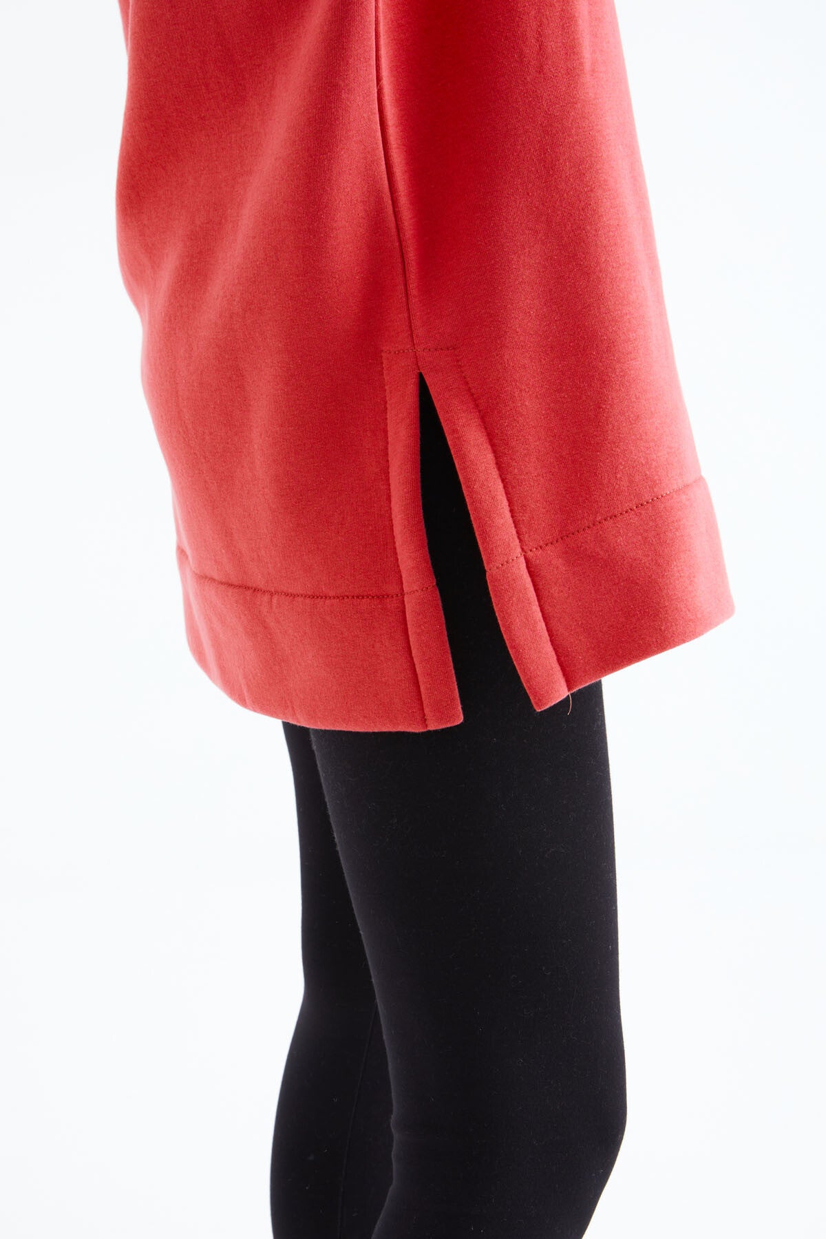 Image of Fiesta Reglan Kol Basic Kapüşonlu Oversize Sweatshirt Tunik - 97242