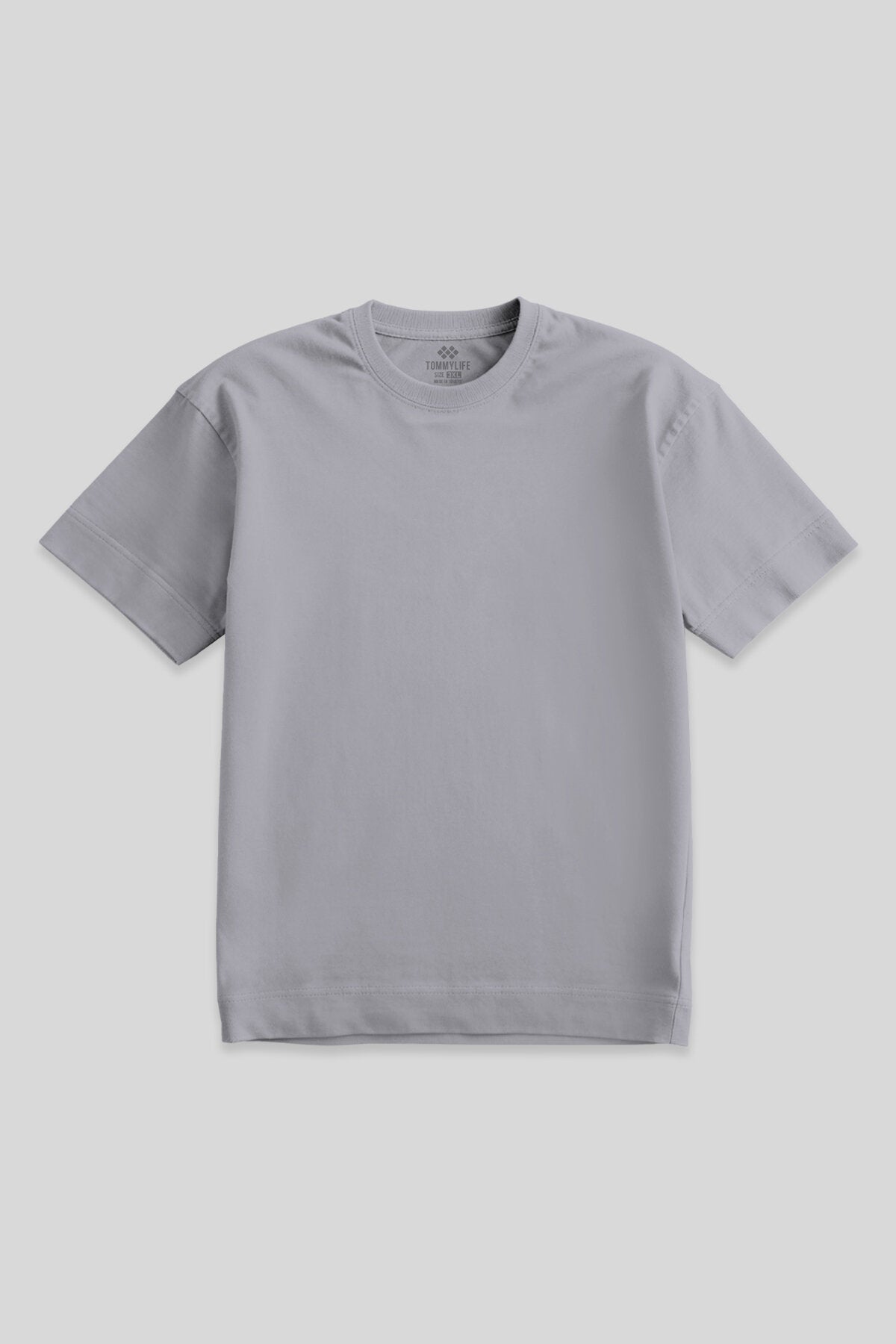 Image of Gri Basic Kısa Kol O Yaka Büyük Beden Erkek T-Shirt - 88072