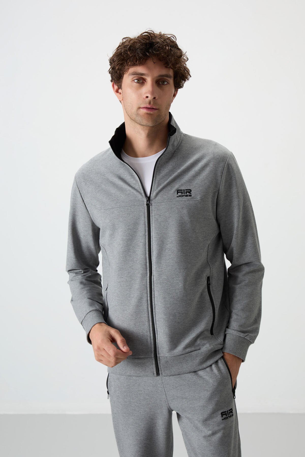 Image of Set trening Troy Grey Melange Standard Fit pentru bărbați - 85196